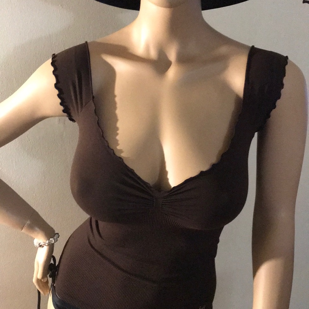 Marciano dark brown low cut tank top